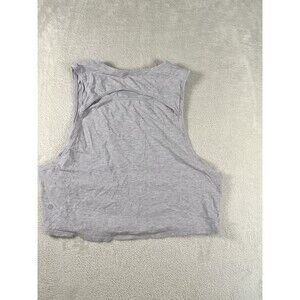 Lululemon Cut Back Crop Tank Top Pima Cotton in Purple Womens 10 Workout Yoga